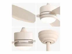 Clearance Ventilador de techo - Ventilador de techo con luz LED y 3 aspas de ABS - 6 tipos de ventiladores con control remoto - para sala de estar Beige
