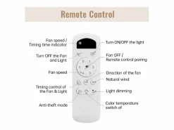 Clearance Ventilador de techo - Ventilador de techo con luz LED y 3 aspas de ABS - 6 tipos de ventiladores con control remoto - para sala de estar Beige