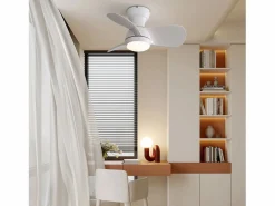 New Ventilador de techo de 23 pulgadas ---- Ventilador de techo con luz LED y 3 aspas de ABS --- para dormitorio Aire Acondicionado, Ventilación