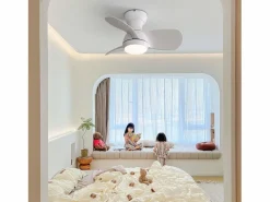 New Ventilador de techo de 23 pulgadas ---- Ventilador de techo con luz LED y 3 aspas de ABS --- para dormitorio Aire Acondicionado, Ventilación