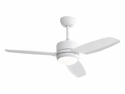 OKWISH Ventilador de techo - Ventilador de techo para sala de estar con 6 velocidades y 3 aspas de ABS - Iluminación LED Blanco