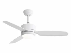 OKWISH Ventilador de techo - Ventilador de techo para sala de estar con 6 velocidades y 3 aspas de ABS - Iluminación LED Blanco