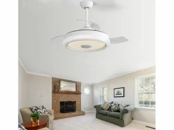 Best Ventilador de techo de 2 pulgadas - Ventilador de techo con iluminación LED y reproductor de música Bluetooth - para sala de estar y dormitorio Aire Acondicionado, Ventilación