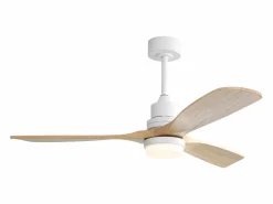 Ventilador de Techo - Ventilador de Techo con Luz LED y Control Remoto de 6 Velocidades - 3 aspas de madera - para Sala de estar