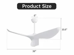 Best Ventilador de techo con control remoto de 6 velocidades y aspas de ABS para dormitorio y sala de estar. Aire Acondicionado, Ventilación