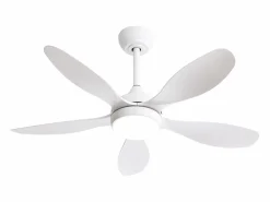 New Ventilador de techo con luz, mando a distancia, 6 velocidades, motor DC reversible, ABS, (106,6x106,6x47,5 cm) Aire Acondicionado, Ventilación