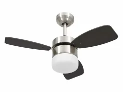 vidaxl Ventilador de techo con luz con mando marrón oscuro 76 cm