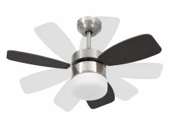 vidaxl Ventilador de techo con luz con mando marrón oscuro 76 cm