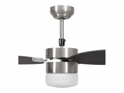 vidaxl Ventilador de techo con luz con mando marrón oscuro 76 cm