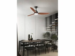 Clearance Ventilador de techo con luz Perenz 7189 N CT Negro - Ø 132 cm, 3 aspas, 6 velocidades, motor DC de 40 W, silencioso Marru00f3n chocolate