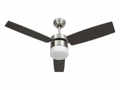 Online vidaxl Ventilador de techo con luz con mando marrón oscuro 108 cm Marru00f3n