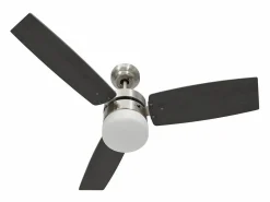Online vidaxl Ventilador de techo con luz con mando marrón oscuro 108 cm Marru00f3n