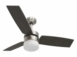 Online vidaxl Ventilador de techo con luz con mando marrón oscuro 108 cm Marru00f3n