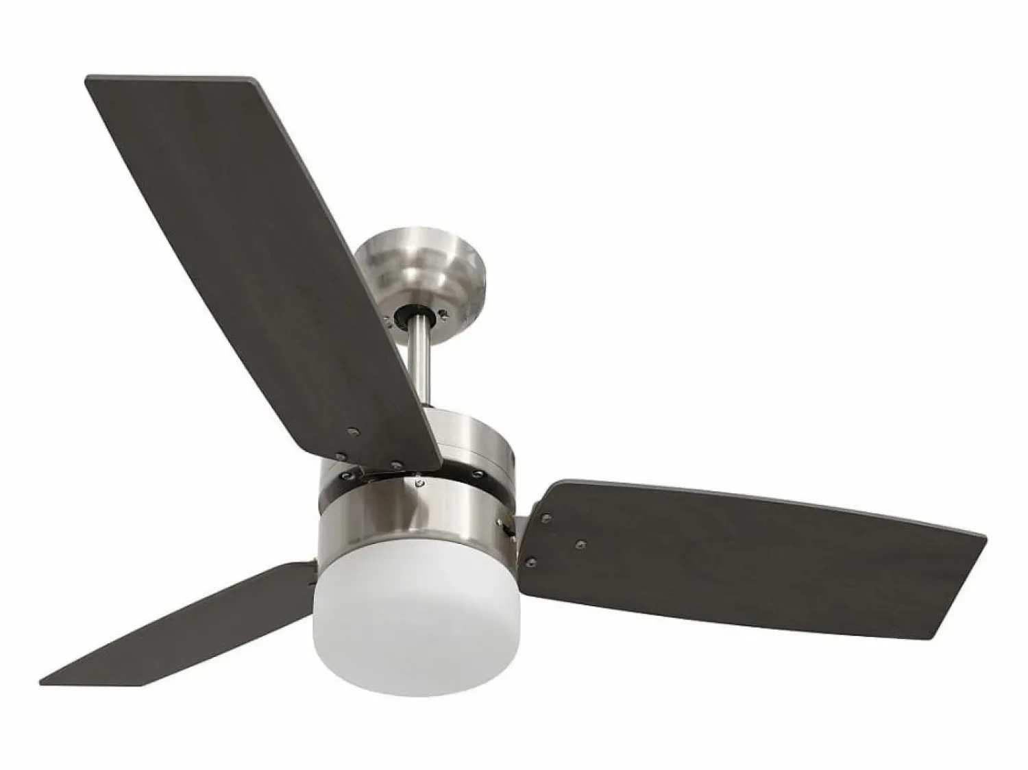 Online vidaxl Ventilador de techo con luz con mando marrón oscuro 108 cm Marru00f3n