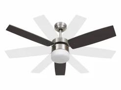 Online vidaxl Ventilador de techo con luz con mando marrón oscuro 108 cm Marru00f3n