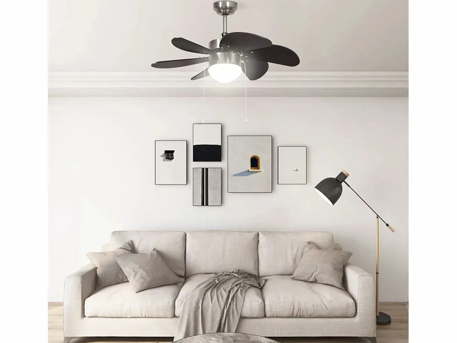 Ventilador de techo con lámpara marrón oscuro 76 cm ES207221