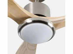 DAYRON Ventilador de Techo con Luz 3 Aspas 56W 6 Velocidades Alaska Madera Natural