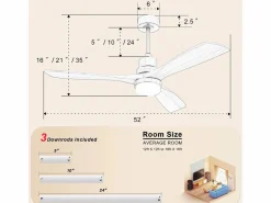Discount OKWISH Ventilador de techo de 52