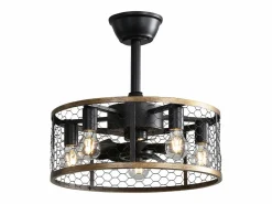 Hot Ventilador de techo de 50,8 cm con 7 aspas, luz y control remoto, motor CC reversible, color Aire Acondicionado, Ventilación