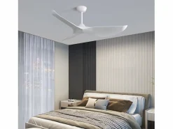 Clearance Ventilador de techo de 52 pulgadas - Ventilador de techo con 3 aspas de ABS y control remoto de 6 velocidades - para sala de estar Blanco