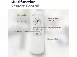 Clearance Ventilador de techo de 52 pulgadas - Ventilador de techo con 3 aspas de ABS y control remoto de 6 velocidades - para sala de estar Blanco