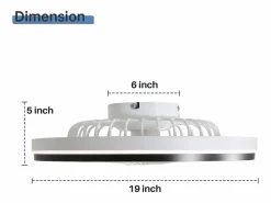 Best Ventilador de techo de 19 pulgadas con control remoto, 3 aspas de ABS, motor de CC ultrasilencioso, LED RGB regulable de 3 colores (48,26 x 48,26 x 12,7 cm) Aire Acondicionado, Ventilación