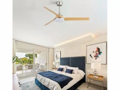 Sale Ventilador de techo de 52 pulgadas - Con iluminación LED y control remoto - 3 aspas de ABS - para sala de estar Aire Acondicionado, Ventilación