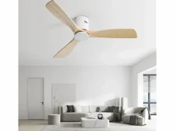 Ventilador de techo de 52 pulgadas - Ventilador de techo de 3 aspas con control remoto - 6 velocidades - para sala de estar y dormitorio