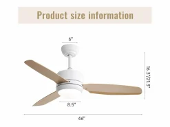 Best Ventilador de techo de madera - Ventilador de techo para sala de estar con 6 velocidades y 3 aspas de ABS - Iluminación LED Aire Acondicionado, Ventilación