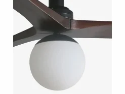 Faro Barcelona Ventilador de techo - Klim S Negro/Nogal Oscuro - Motor CC silencioso, luz LED regulable, control remoto