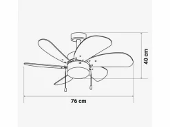 Best Ventilador de techo Geneva 6030W Universal Blue 50W 6 aspas reversibles /natural Ø76 cm Blanco
