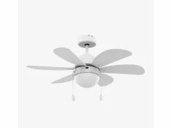 Best Ventilador de techo Geneva 6030W Universal Blue 50W 6 aspas reversibles /natural Ø76 cm Blanco