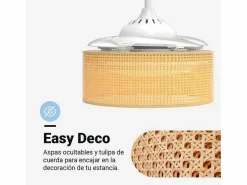 Best Ventilador de techo Jaloque 5042WR Universal Blue 65W mando a distancia Beige
