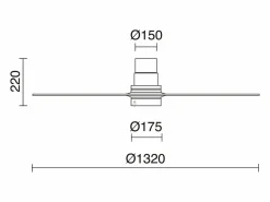 Ventilador de techo MISTRAL estilo moderno - motor DC - LED SMD 24W - K select - mando a distancia - luz -3 aspas - ø132 cm - acero y madera - negro y nogal