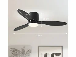 Ventilador de techo - Ventilador de techo con luz LED y 3 aspas - 6 velocidades - para dormitorios Aire Acondicionado, Ventilación