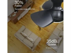 Best Ventilador de techo con luces LED regulables y 3 aspas de ABS para dormitorios y salones. Aire Acondicionado, Ventilación