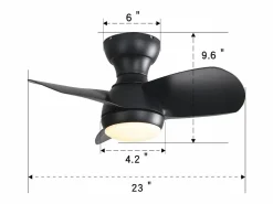 Best Ventilador de techo con luces LED regulables y 3 aspas de ABS para dormitorios y salones. Aire Acondicionado, Ventilación