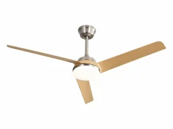 OKWISH Ventilador de techo para sala de estar - con iluminación LED de 22 W y control remoto de 6 velocidades - 3 aspas ABS