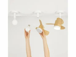 Sale Ventilador de techo Perenz con luz LED de 15W y aspas de ABS, 3 velocidades, silencioso, con mando a distancia, conexión E27 - Diámetro 36cm Blanco