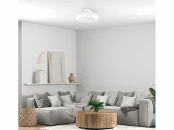 Discount Basic Ventilador de techo Siroco 43W aspas reversibles con altavoz 3000lm Ø46 cm Blanco
