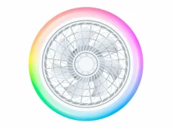 Discount Basic Ventilador de techo Siroco 43W aspas reversibles con altavoz 3000lm Ø46 cm Blanco