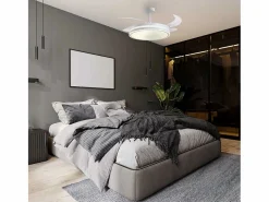 Online Ventilador de techo Troya Bel Air 72W 4 aspas retráctiles con luz LED Ø108 cm Blanco
