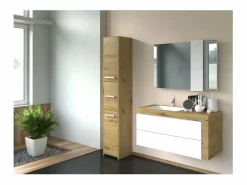 Clearance VERONA - Torre de baño - 30x30x170cm - mueble de baño con almacenamiento - imitacion madera Columna De Baño