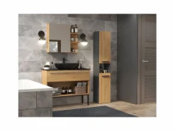 Clearance VERONA - Torre de baño - 30x30x170cm - mueble de baño con almacenamiento - imitacion madera Columna De Baño