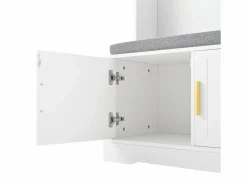 Sale Vestíbulo moderno - con 6 ganchos y 3 puertas - con banco y estantes abiertos - Armario De Entrada