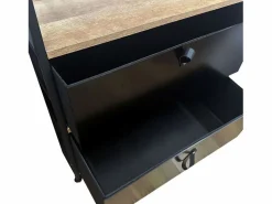 Best Vestidor abierto 2 cajones roble cambrian/negro 60x175 cm dormitorio Negro / Color natural claro
