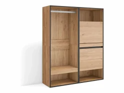 Skraut Home Vestidor abierto, 120x35x145cm, Dormitorio, habitación, Zapatero, Roble