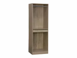 Sweeek Vestidor con 5 estantes, una barra de colga y portapantalones natural