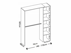 Best Vestidor de rincón Luz 2 color 228cm (ancho) 79.4 cm (fondo) 187 cm (alto) Blanco