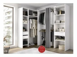 Vestidor de rincón Siles con cortina y cajones acabado , 205cm(alto) 214cm(ancho) 1